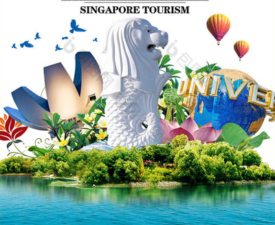 探索獅城，感受多元魅力——新加坡旅游海報模板